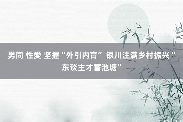 男同 性愛 坚握“外引内育” 银川注满乡村振兴“东谈主才蓄池塘”