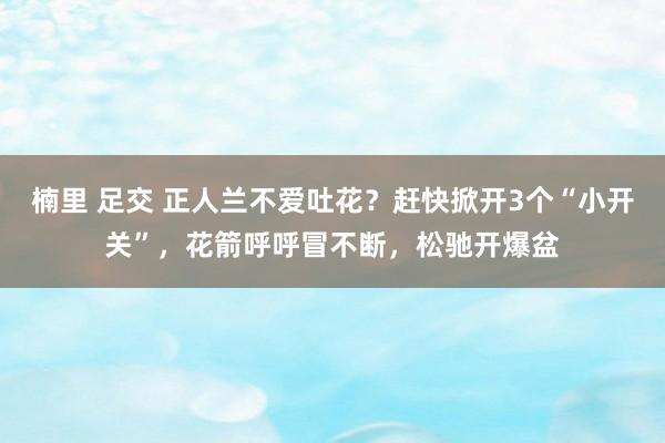 楠里 足交 正人兰不爱吐花？赶快掀开3个“小开关”，花箭呼呼冒不断，松驰开爆盆