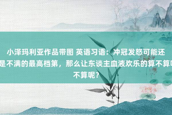 小泽玛利亚作品带图 英语习语：冲冠发怒可能还不是不满的最高档第，那么让东谈主血液欢乐的算不算呢？