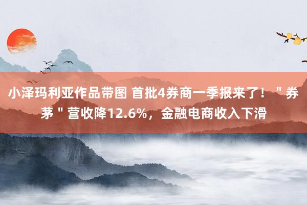 小泽玛利亚作品带图 首批4券商一季报来了！＂券茅＂营收降12.6%，金融电商收入下滑