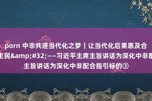 porn 中非共逐当代化之梦｜让当代化后果惠及合座中非东说念主民&#32;——习近平主席主旨讲话为深化中非配合指引标的③