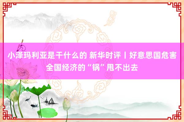 小泽玛利亚是干什么的 新华时评丨好意思国危害全国经济的“锅”甩不出去