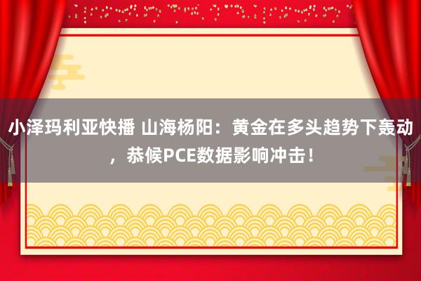 小泽玛利亚快播 山海杨阳：黄金在多头趋势下轰动，恭候PCE数据影响冲击！