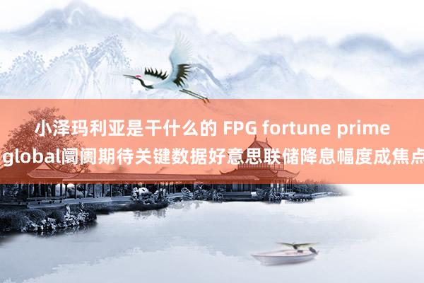 小泽玛利亚是干什么的 FPG fortune prime global阛阓期待关键数据好意思联储降息幅度成焦点