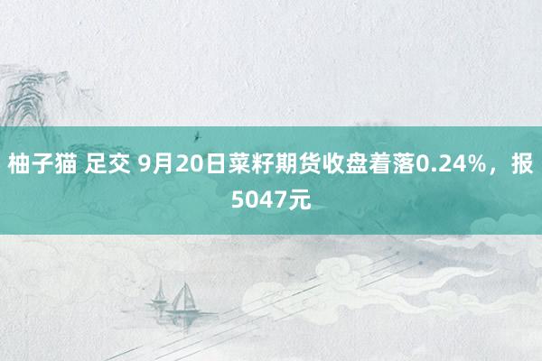 柚子猫 足交 9月20日菜籽期货收盘着落0.24%，报5047元