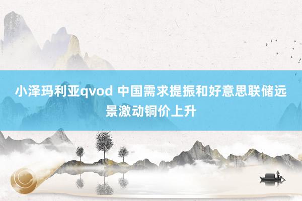 小泽玛利亚qvod 中国需求提振和好意思联储远景激动铜价上升