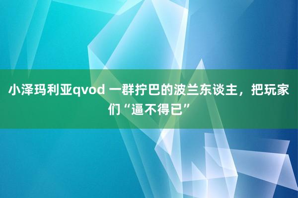 小泽玛利亚qvod 一群拧巴的波兰东谈主，把玩家们“逼不得已”