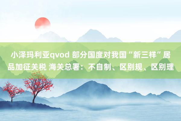 小泽玛利亚qvod 部分国度对我国“新三样”居品加征关税 海关总署：不自制、区别规、区别理