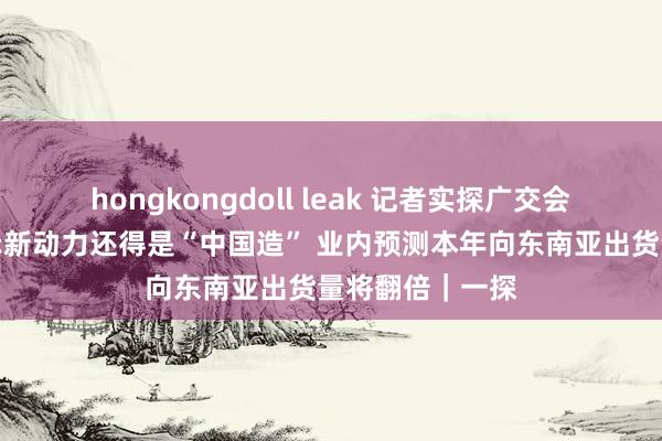 hongkongdoll leak 记者实探广交会：多位外商暗示新动力还得是“中国造” 业内预测本年向东南亚出货量将翻倍｜一探