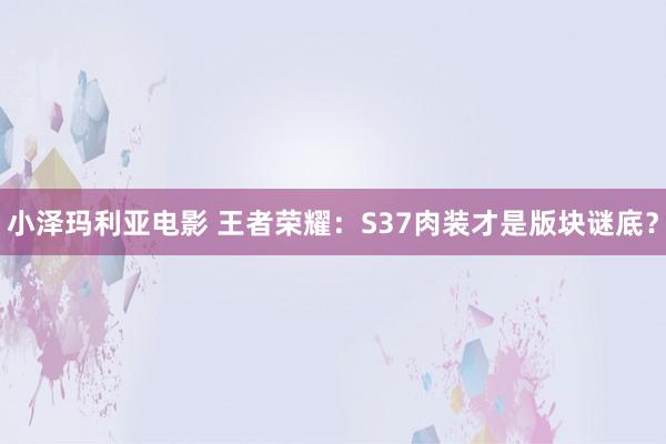 小泽玛利亚电影 王者荣耀：S37肉装才是版块谜底？