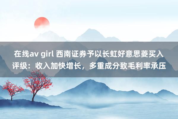 在线av girl 西南证券予以长虹好意思菱买入评级：收入加快增长，多重成分致毛利率承压