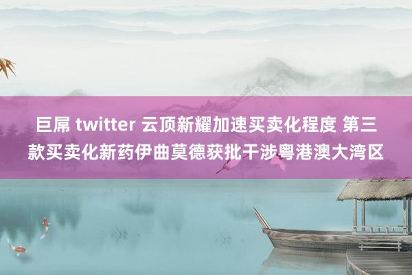 巨屌 twitter 云顶新耀加速买卖化程度 第三款买卖化新药伊曲莫德获批干涉粤港澳大湾区