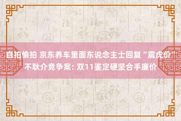 自拍偷拍 京东养车里面东说念主士回复“震虎价”不耿介竞争案: 双11鉴定硬坚合手廉价