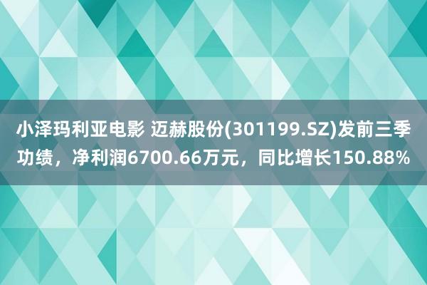 小泽玛利亚电影 迈赫股份(301199.SZ)发前三季功绩，净利润6700.66万元，同比增长150.88%