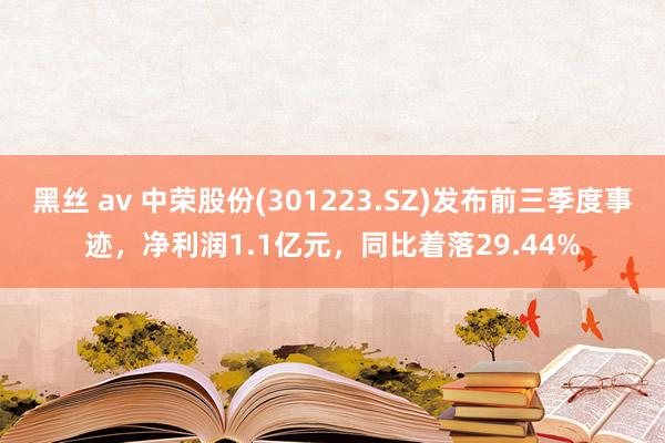 黑丝 av 中荣股份(301223.SZ)发布前三季度事迹，净利润1.1亿元，同比着落29.44%