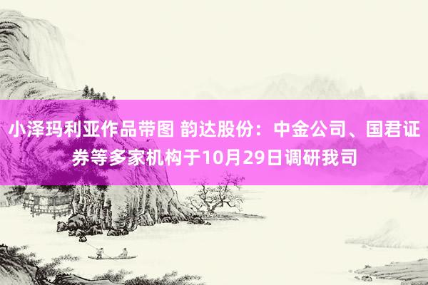 小泽玛利亚作品带图 韵达股份：中金公司、国君证券等多家机构于10月29日调研我司