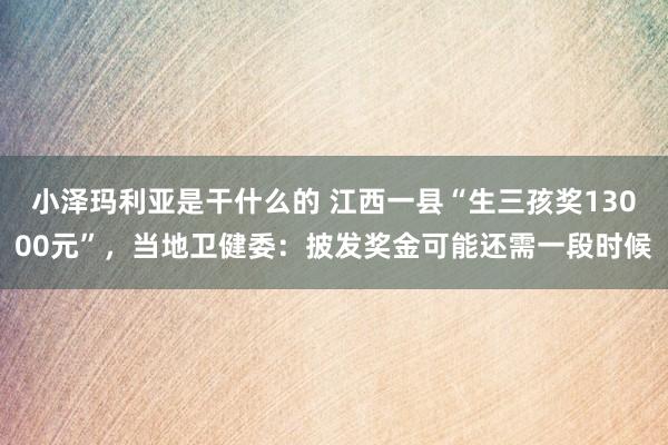 小泽玛利亚是干什么的 江西一县“生三孩奖13000元”，当地卫健委：披发奖金可能还需一段时候