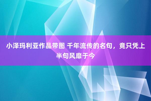 小泽玛利亚作品带图 千年流传的名句，竟只凭上半句风靡于今