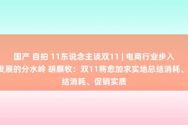 国产 自拍 11东说念主谈双11 | 电商行业步入“竞合”发展的分水岭 胡麒牧：双11将愈加求实地总结消耗、促销实质