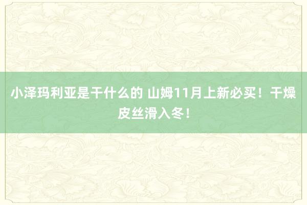 小泽玛利亚是干什么的 山姆11月上新必买！干燥皮丝滑入冬！