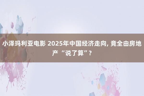 小泽玛利亚电影 2025年中国经济走向， 竟全由房地产 “说了算”?