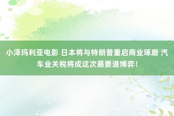 小泽玛利亚电影 日本将与特朗普重启商业琢磨 汽车业关税将成这次最要道博弈！