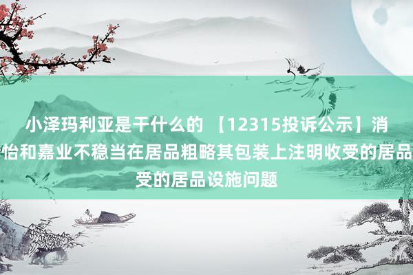 小泽玛利亚是干什么的 【12315投诉公示】消耗者投诉怡和嘉业不稳当在居品粗略其包装上注明收受的居品设施问题