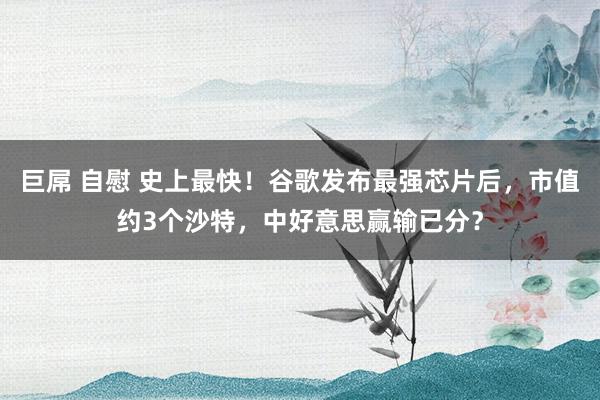 巨屌 自慰 史上最快！谷歌发布最强芯片后，市值约3个沙特，中好意思赢输已分？