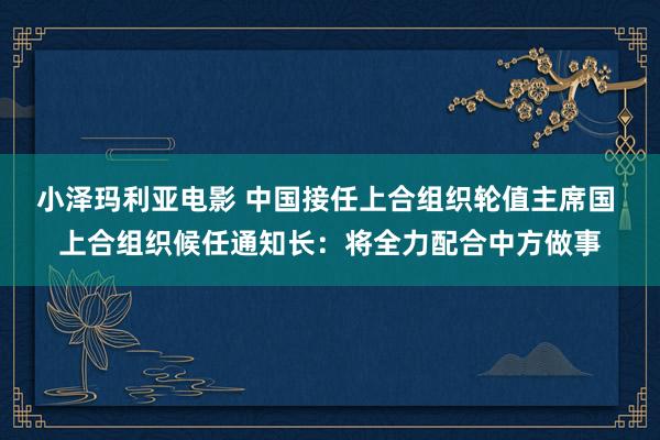 小泽玛利亚电影 中国接任上合组织轮值主席国 上合组织候任通知长：将全力配合中方做事