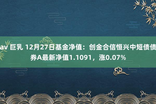 av 巨乳 12月27日基金净值：创金合信恒兴中短债债券A最新净值1.1091，涨0.07%