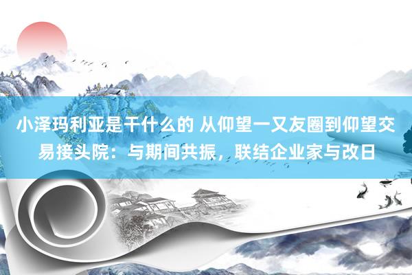 小泽玛利亚是干什么的 从仰望一又友圈到仰望交易接头院：与期间共振，联结企业家与改日