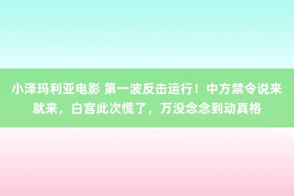 小泽玛利亚电影 第一波反击运行！中方禁令说来就来，白宫此次慌了，万没念念到动真格