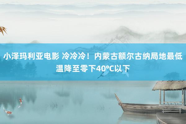 小泽玛利亚电影 冷冷冷！内蒙古额尔古纳局地最低温降至零下40℃以下