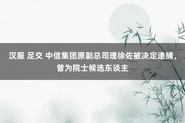 汉服 足交 中信集团原副总司理徐佐被决定逮捕，曾为院士候选东谈主