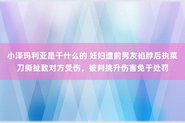 小泽玛利亚是干什么的 妊妇遭前男友掐脖后执菜刀撕扯致对方受伤，被判挑升伤害免于处罚