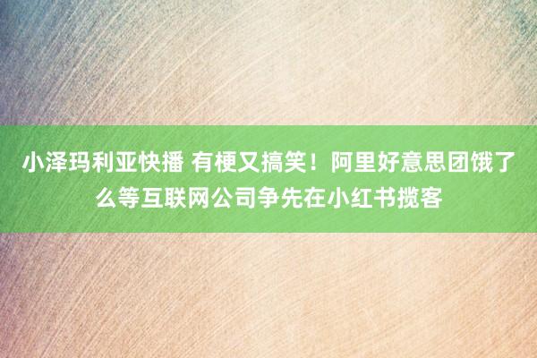 小泽玛利亚快播 有梗又搞笑！阿里好意思团饿了么等互联网公司争先在小红书揽客