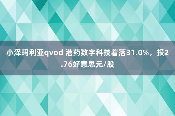 小泽玛利亚qvod 港药数字科技着落31.0%，报2.76好意思元/股